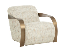Sunpan 111610 - Sonesta Lounge Chair - Antique Brass - Haute Cobblestone